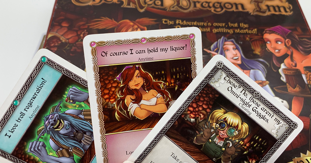 Phrenk, the Wench and Wigzille character cards in Red Dragon Inn