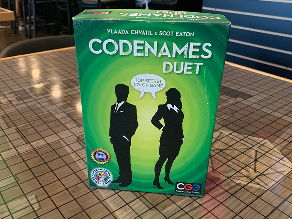 codenames duet game on a table 