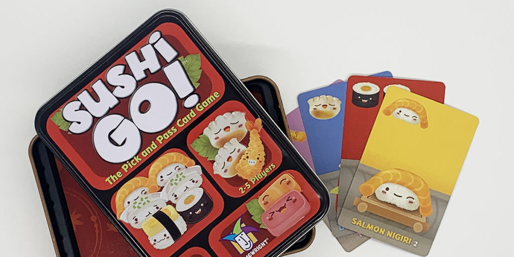 sushi go game with sample sushi cards