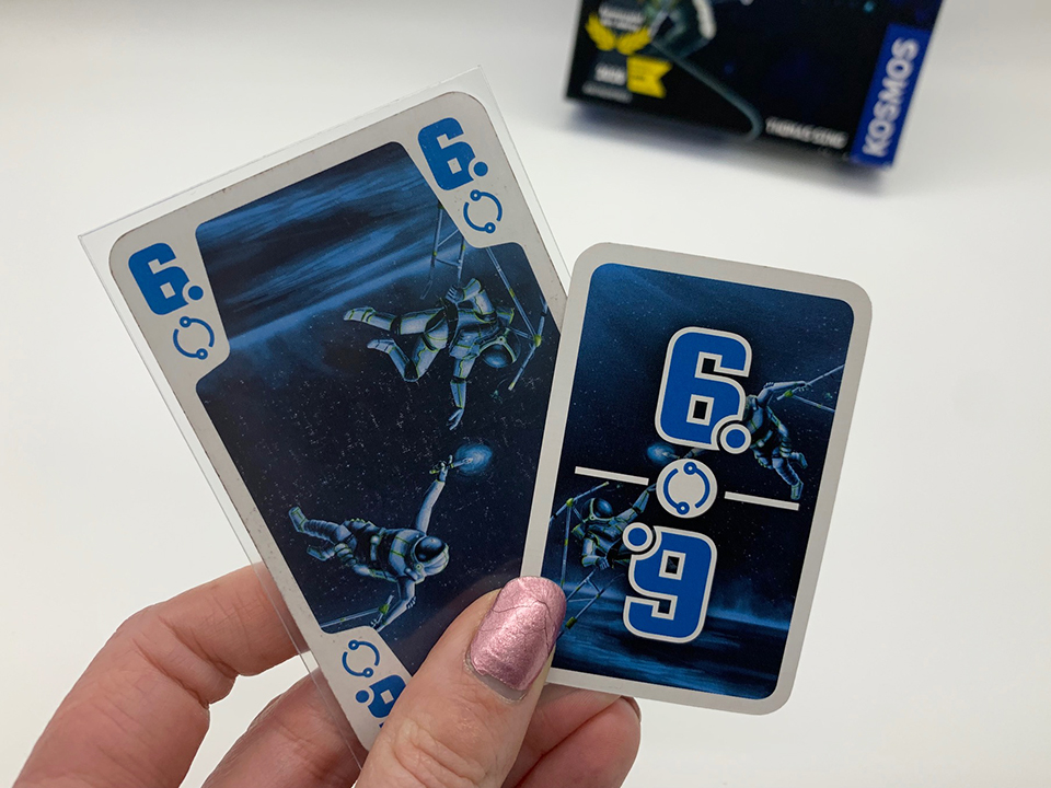 a blue 6 card and a blue 6 task card in the game crew 