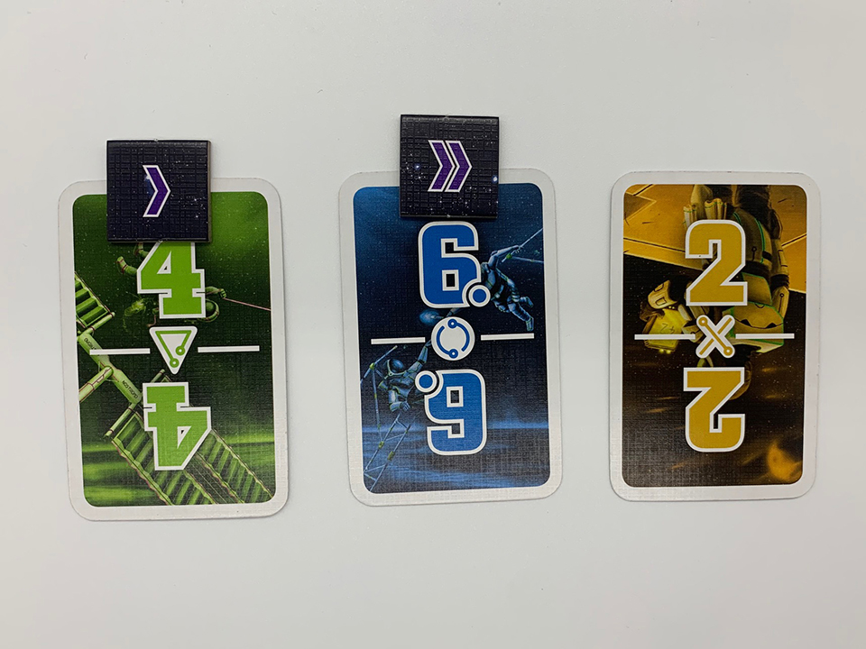 three tasks in the game crew represented with three cards 